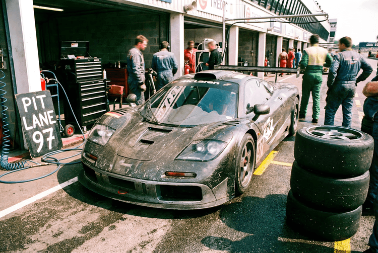 Battle-Scarred: McLaren F1 GTR in the Pit Lane
