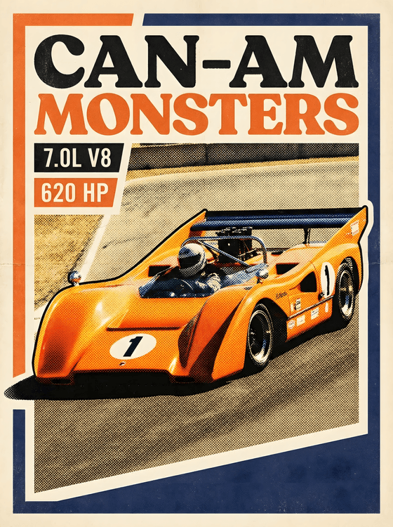 Can-Am Monsters: McLaren M8 V8 Vintage Poster
