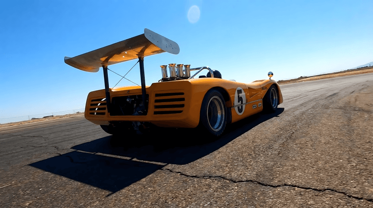McLaren M8 'Orange Monster' Can-Am Trackside
