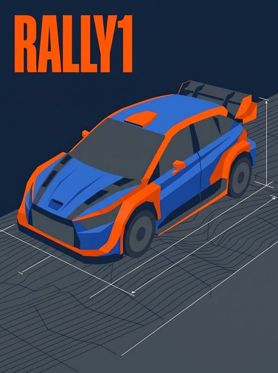 Toyota GR Yaris Rally1 Isometric Technical Illustration