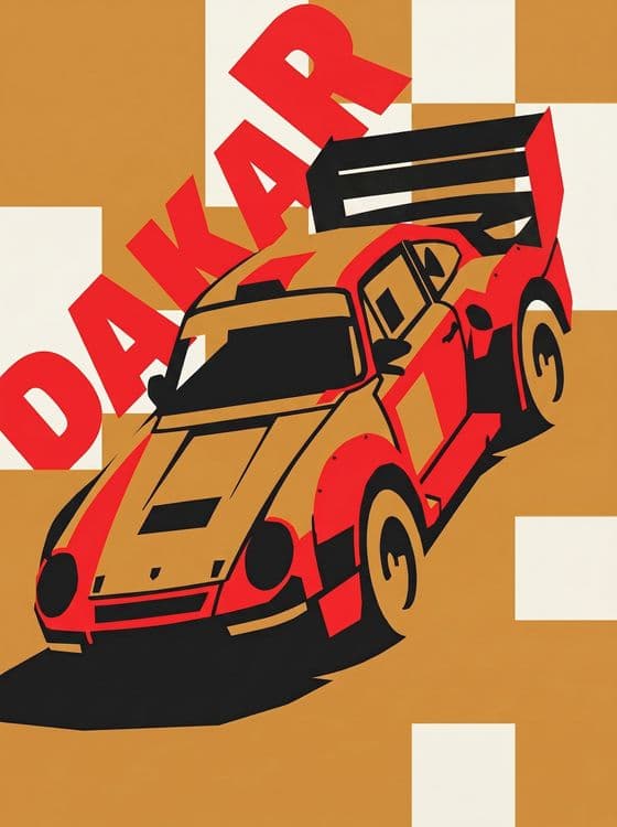 Porsche 959 Dakar Graphic Illustration