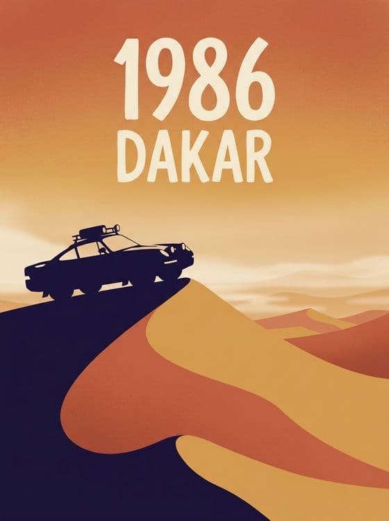 1986 Dakar Porsche 959 Minimalist Poster