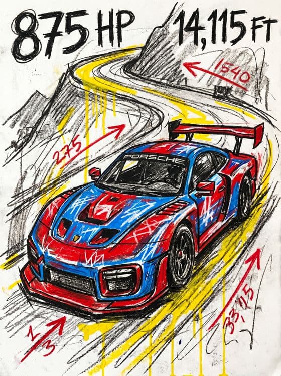 Porsche Pikes Peak 875HP Hill Climb Sketch