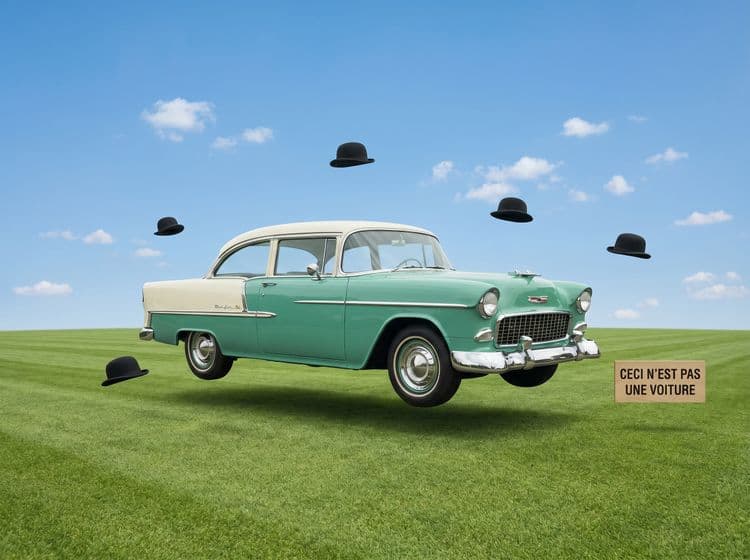 Magritte Chevrolet Bel Air Surrealist Homage