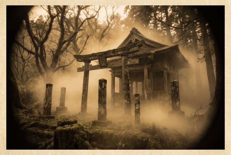 Fog-Drenched Shinto Sanctuary