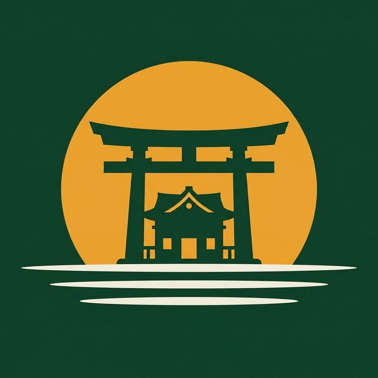 Emerald Sun: Minimalist Shinto Shrine