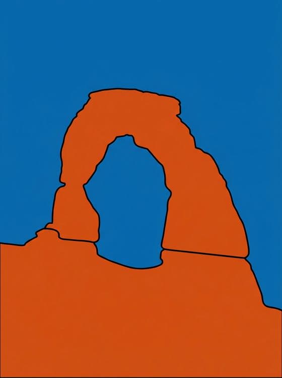Minimalist Delicate Arch Silhouette
