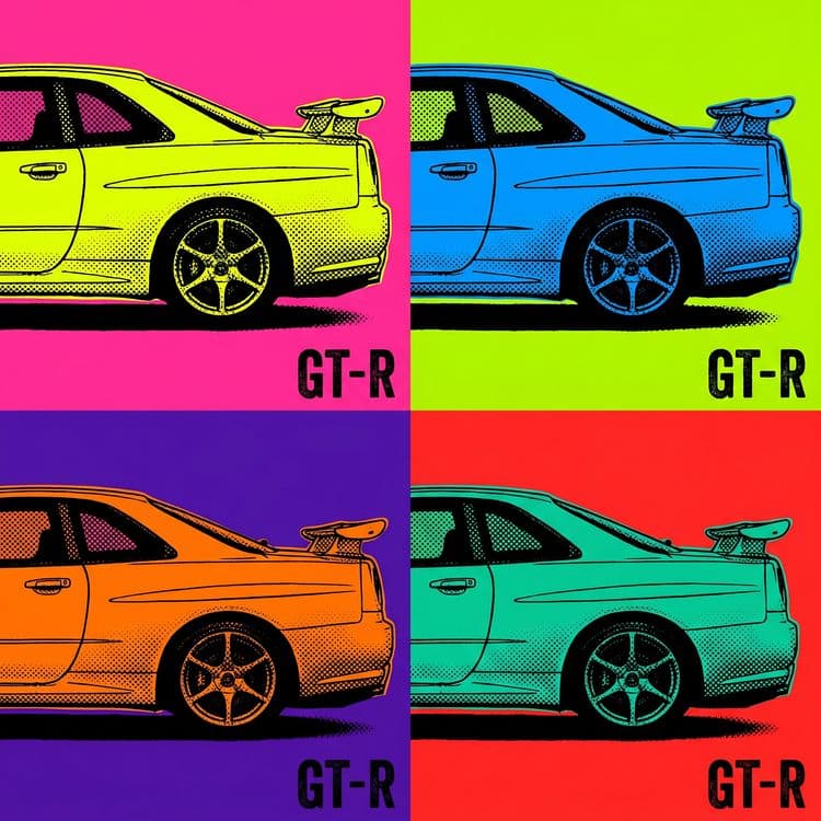 GT-R R34 Pop Art Grid