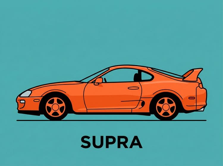 Orange Toyota Supra A80 Profile