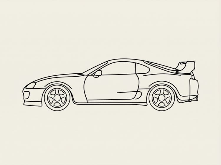 Supra A80 Minimalist Line Art Profile