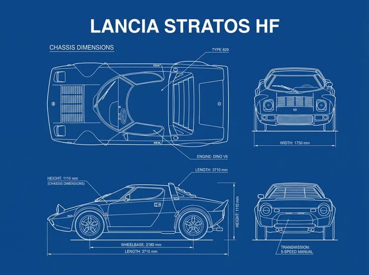Lancia Stratos HF Technical Blueprint