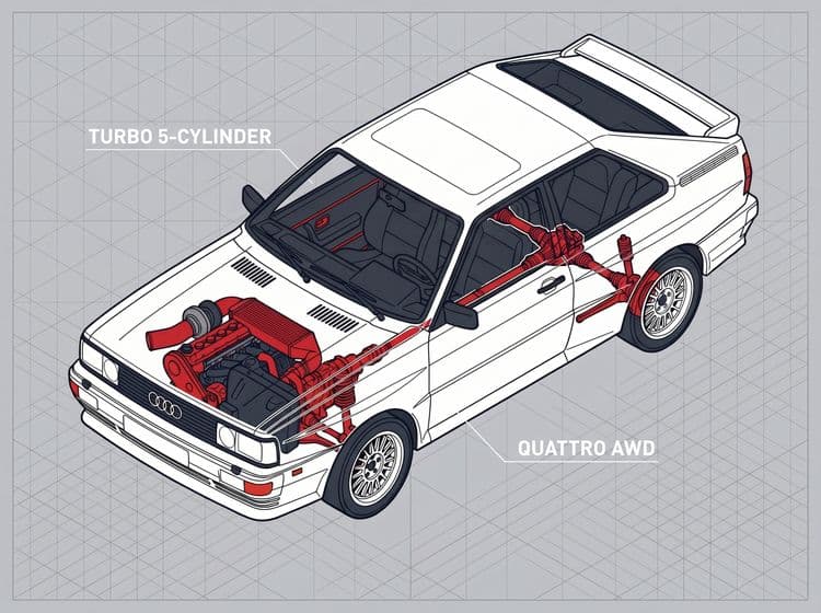 Audi Quattro Technical Cutaway Illustration