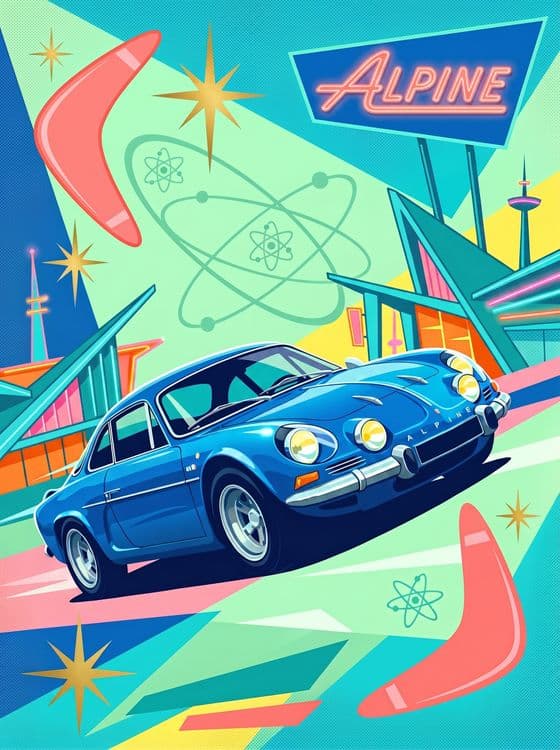Alpine A110 Googie Retro Futurism