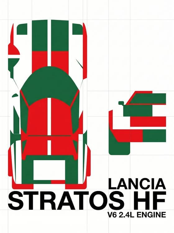 Lancia Stratos HF Minimalist Grid Poster