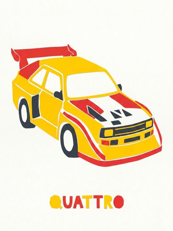 Audi Sport Quattro S1 Minimalist Paper Cutout