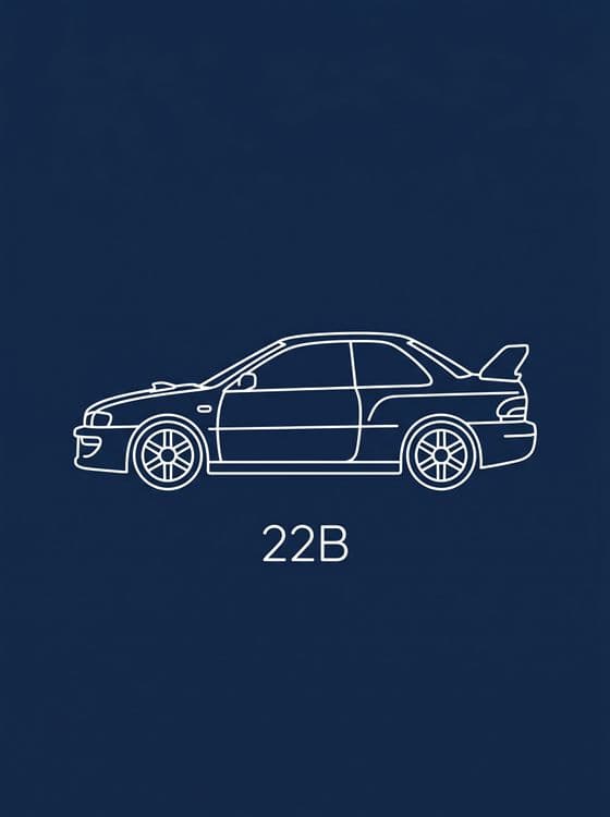 Subaru Impreza 22B STi Minimalist Line Art