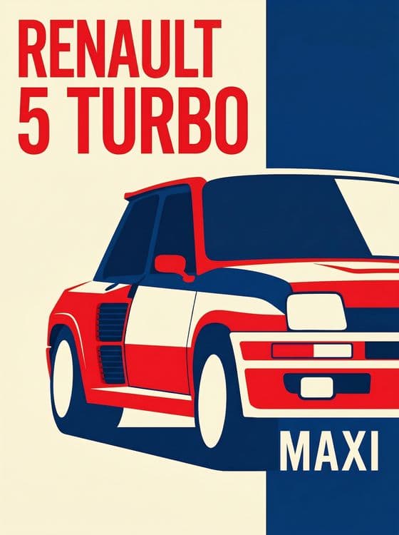 Renault 5 Turbo Maxi Minimalist Graphic