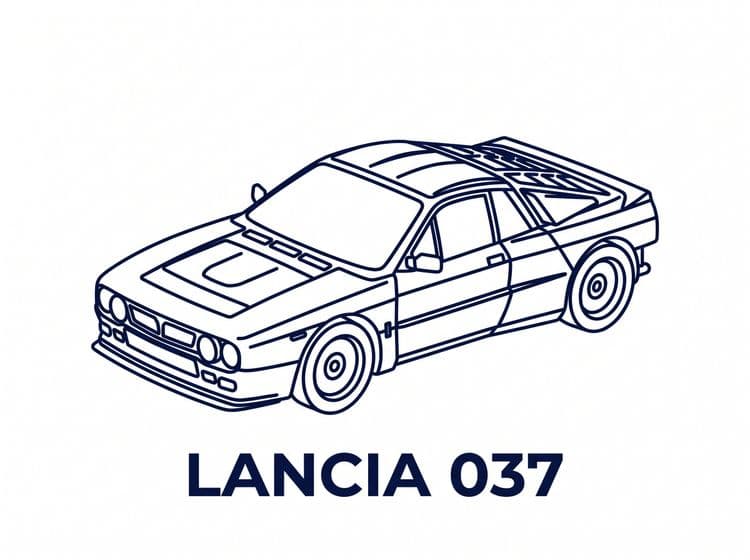Lancia 037 Minimalist Line Art