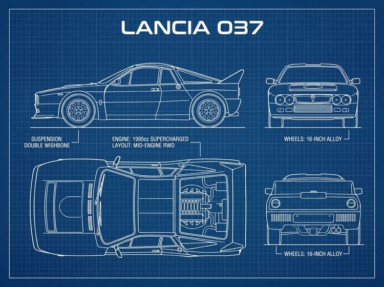 Lancia 037 Blueprint Schematic