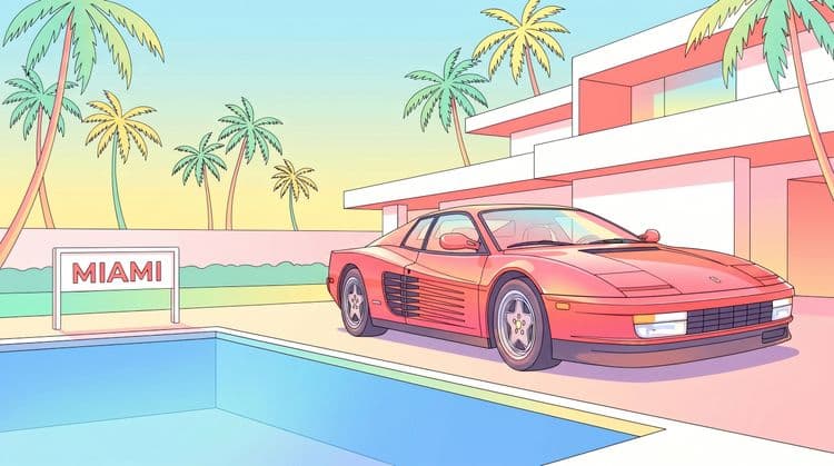 Miami Poolside: Classic Ferrari Testarossa