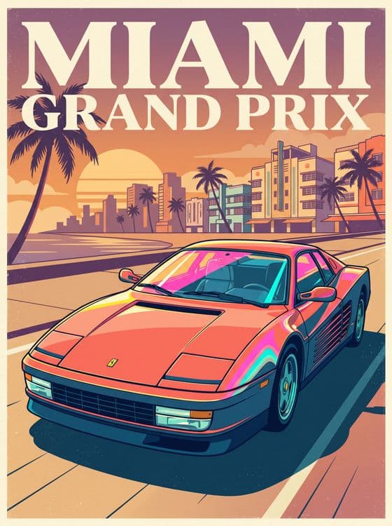 Miami Grand Prix: Classic Ferrari Testarossa