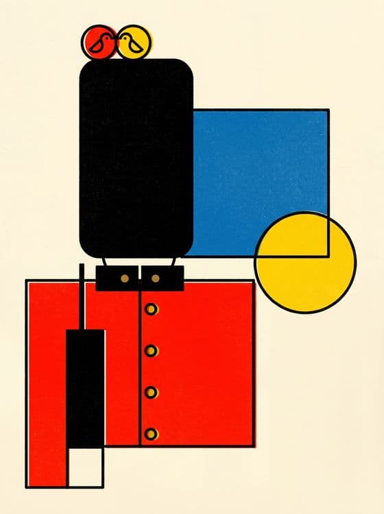 De Stijl Royal Guard: Minimalist London Art