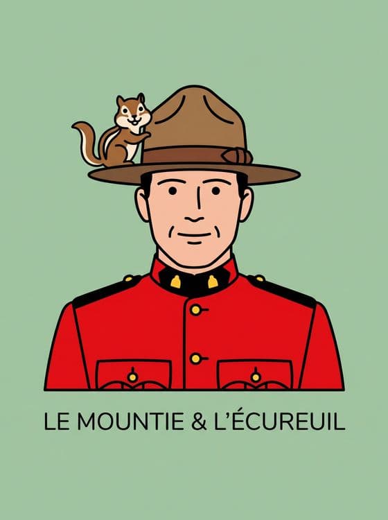 Le Mountie & L'Écureuil: Canadian Mountie with Chipmunk