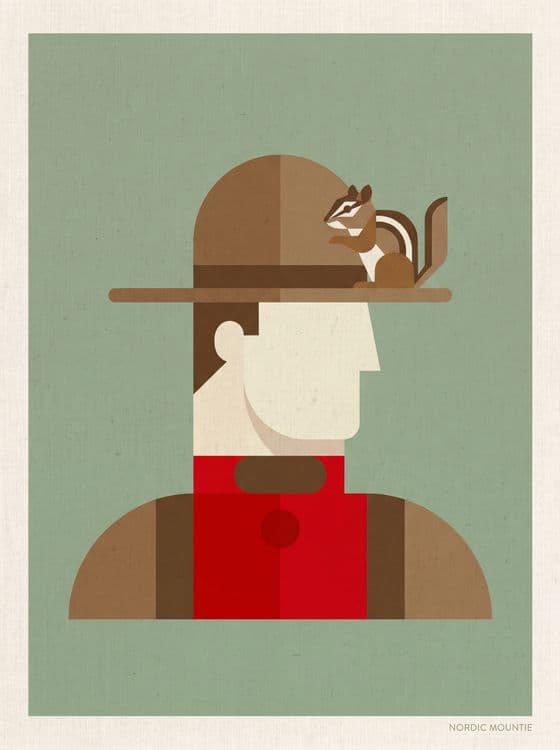 Nordic Mountie: Minimalist Canadian Guard and Chipmunk
