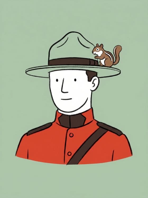 Le Mountie: Minimalist Canadian Guard and Chipmunk