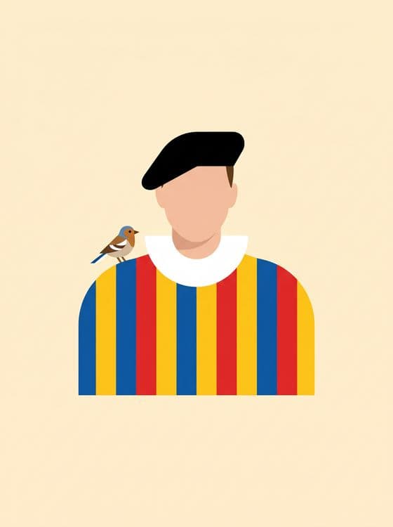 The Guard's Friend: Minimalist Swiss Guard Art
