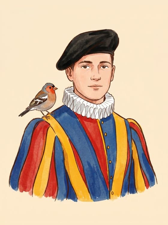 The Guard's Friend: Minimalist Swiss Guard Art
