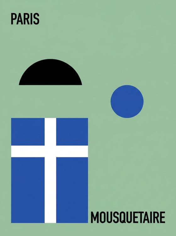 Bauhaus Mousquetaire: Abstract French Guard Art
