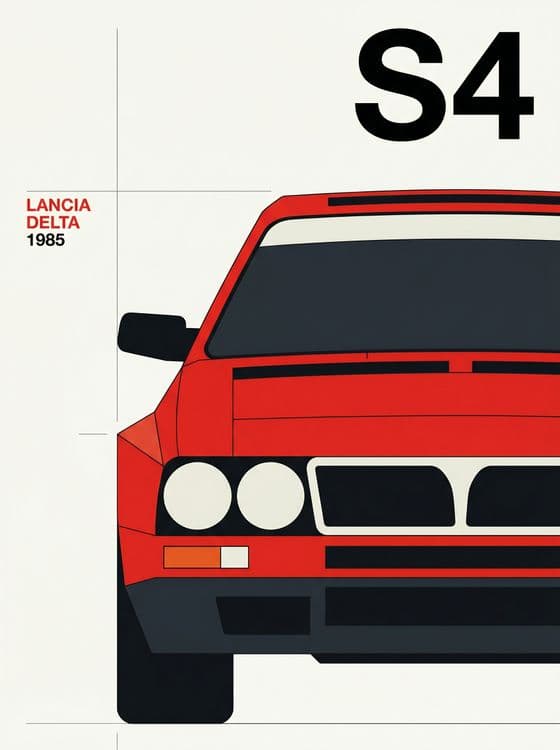 Lancia Delta S4 1985 Minimalist Poster