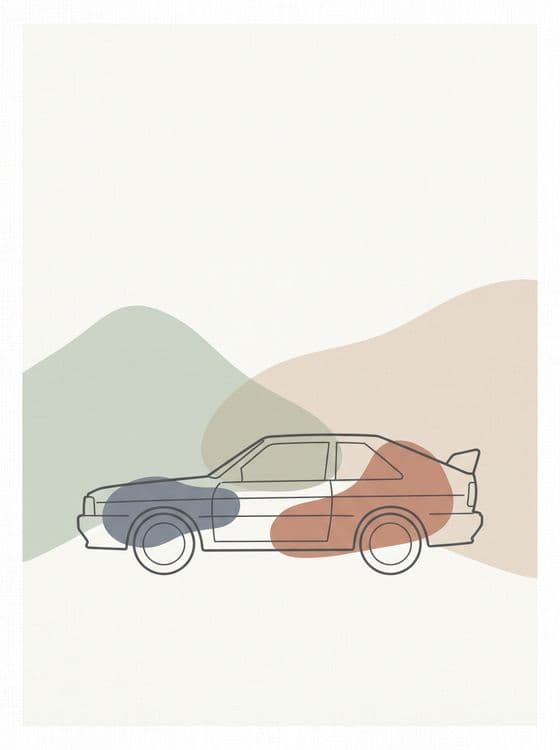 Minimalist Quattro - Audi Sport Quattro Line Art Poster