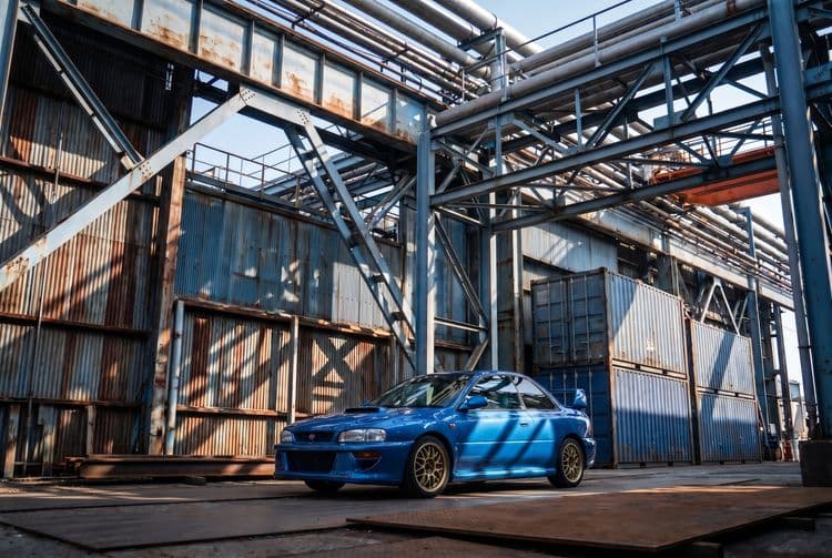 Steel & STi - Subaru Impreza 22B in the Industrial Yard