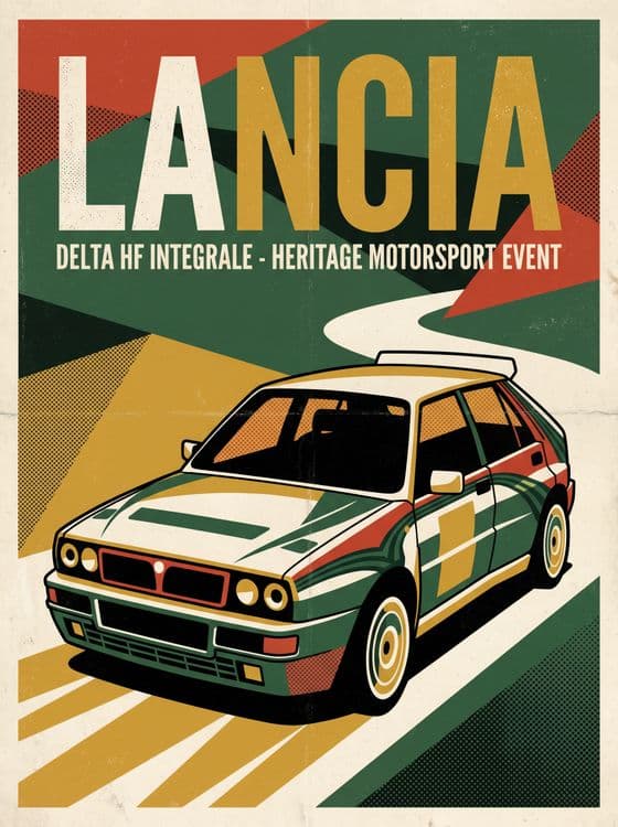 Lancia Delta HF Integrale Heritage Motorsport Poster
