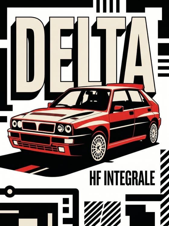 Lancia Delta HF Integrale Bold Graphic Poster