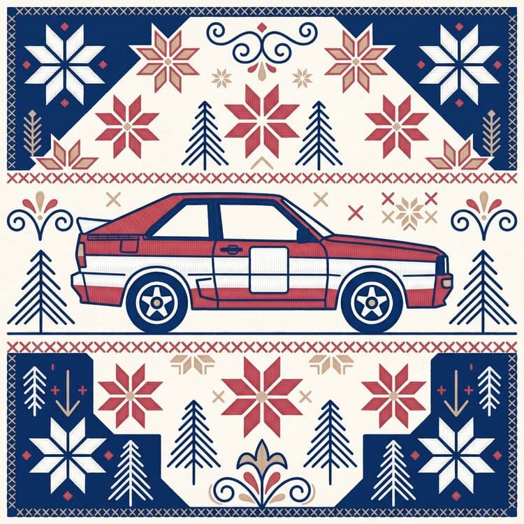 Audi Quattro Nordic Holiday Knit Pattern Art