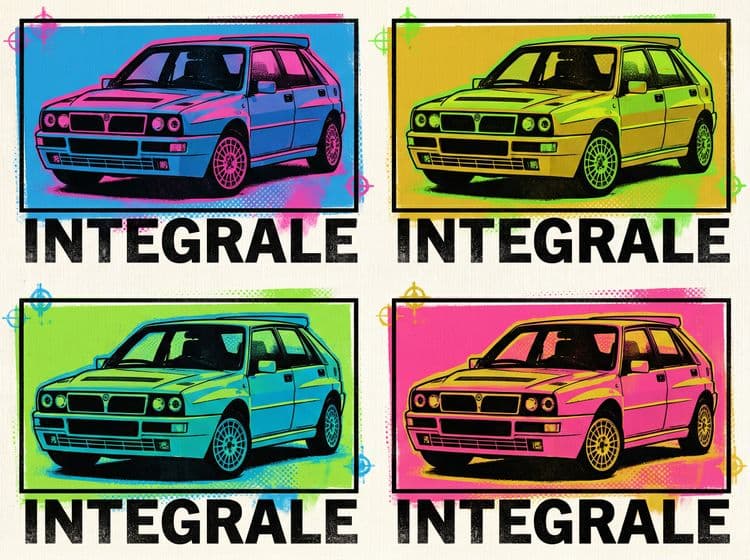 Lancia Delta Integrale Warhol Pop Art Poster