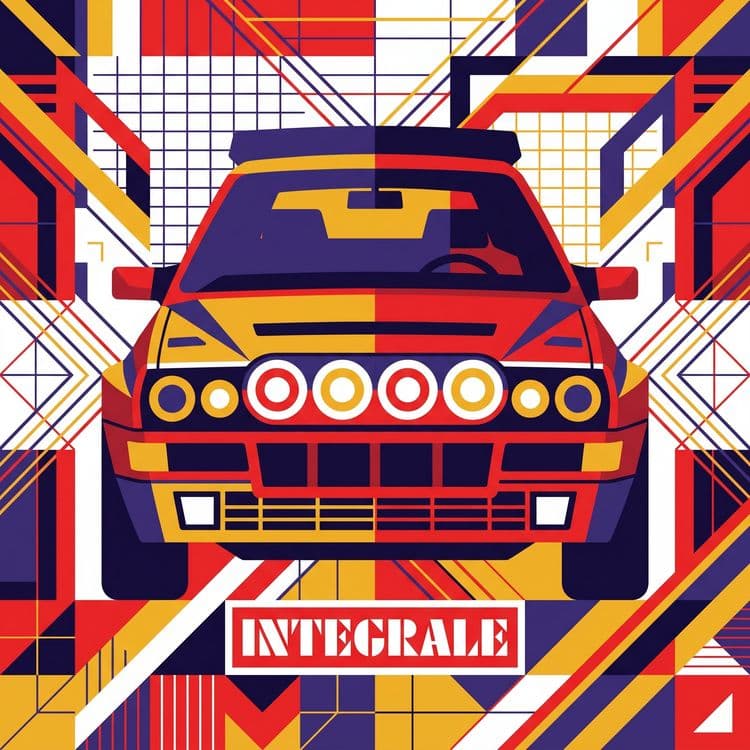 Lancia Delta Integrale Symmetrical Geometric Poster