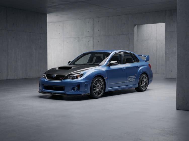 Subaru WRX STi Blue Industrial Studio Portrait