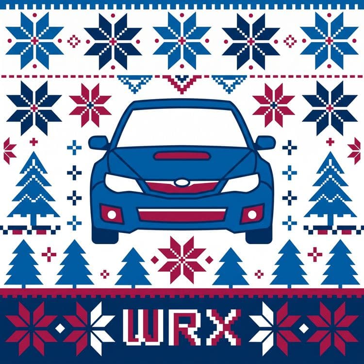 Subaru WRX Nordic Holiday Knit Pattern Art
