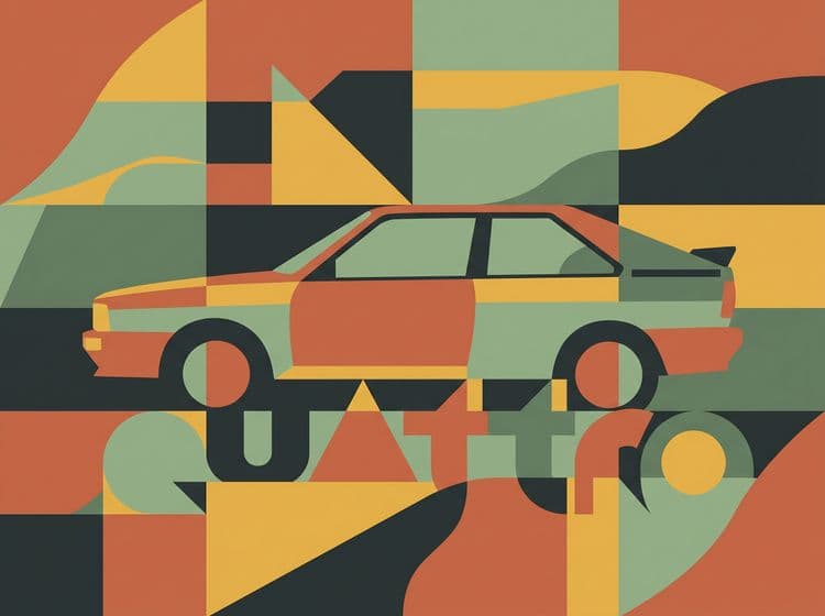 Audi Quattro Symmetrical Geometric Abstract Poster