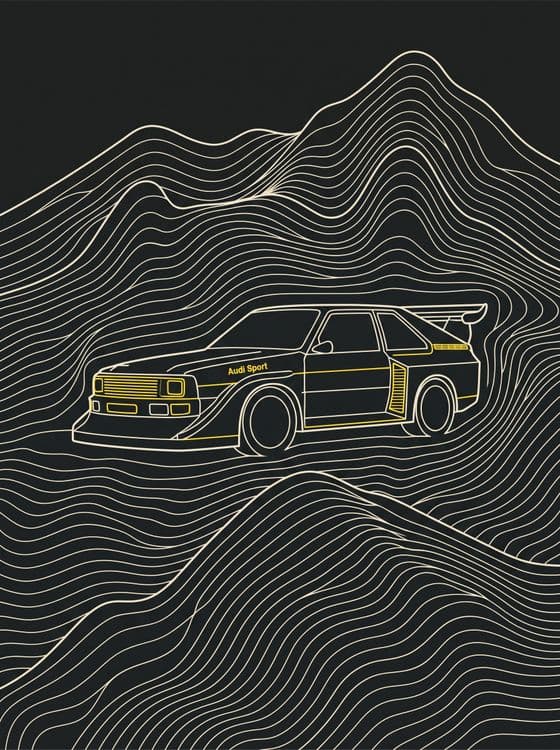 Quattro S1 Topographic Line Art