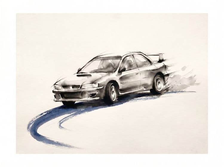 Minimalist Impreza Sumi-e Rally