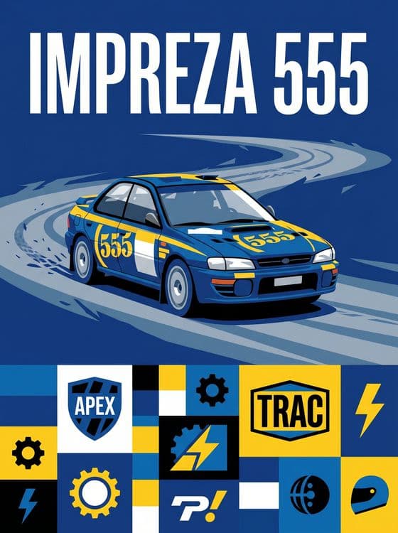 Impreza 555 Graphic Poster Art