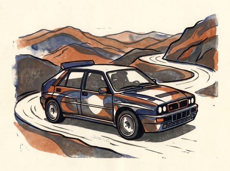 Delta Integrale Mountain Pass Block Print