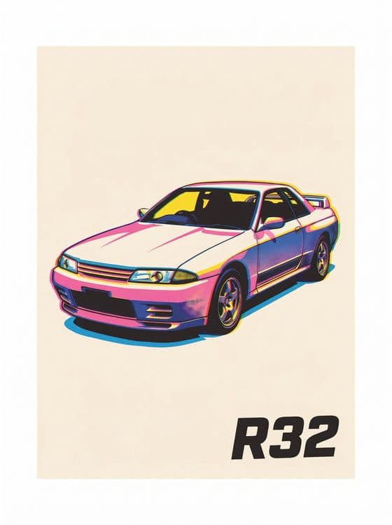 Retro Pop Art Skyline R32