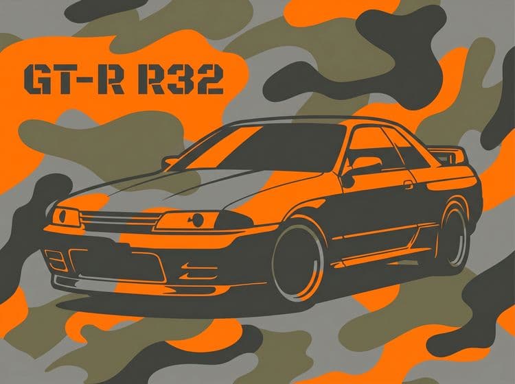 Orange Camo Skyline R32