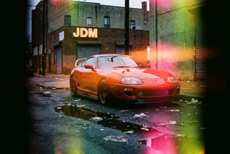 Red Supra JDM Alleyway Golden Hour